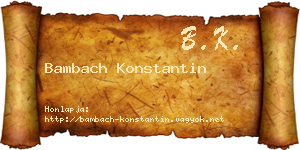 Bambach Konstantin névjegykártya